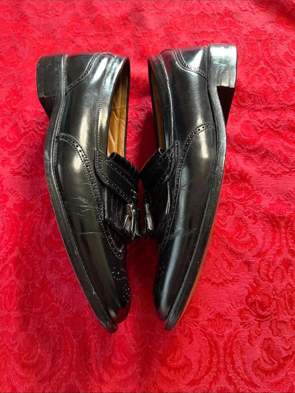 Bostonian Luxe Men’s 9.5M Black Leather Kiltie Tassel Brogue Loafers